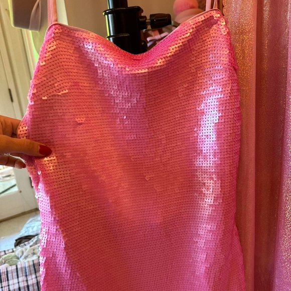 H&M studio innovation dress size small uk 8-10 pink nwt sequins pink - Picture 3 of 7